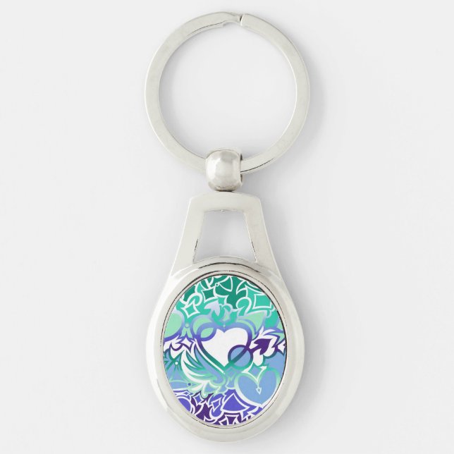 Gay Men MLM Pride Squiggle Key Ring (Front)