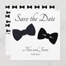 Gay men Modern  Black White Save the  Date Wedding