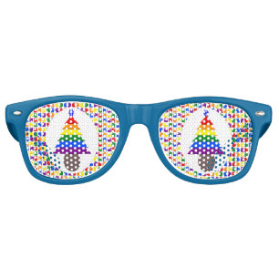 Gay Men Rainbow Christmas Tree and Presents Retro Sunglasses