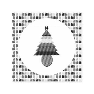Gay Men Rainbow Christmas Tree and Presents Self-inking Stamp