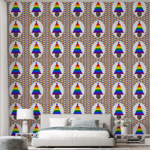 Gay Men Rainbow Christmas Tree and Presents Wallpaper