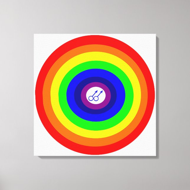 Gay Men Round Rainbow Canvas Print (Front)