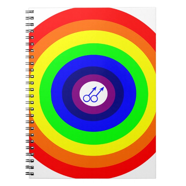 Gay Men Round Rainbow Customisable Notebook (Front)