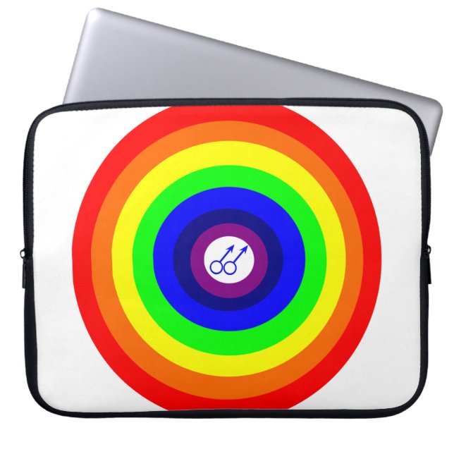 Gay Men Round Rainbow Laptop Bag (Front)