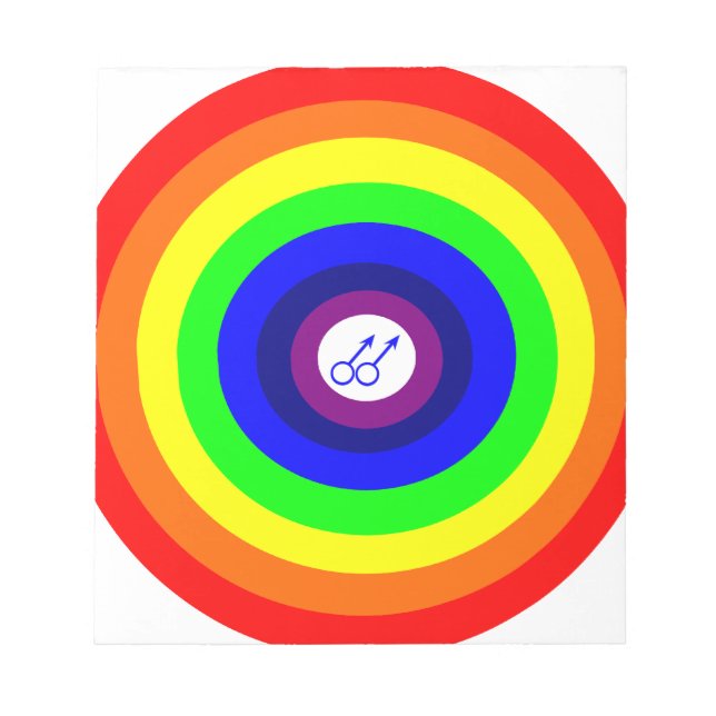 Gay Men Round Rainbow Notepad (Front)