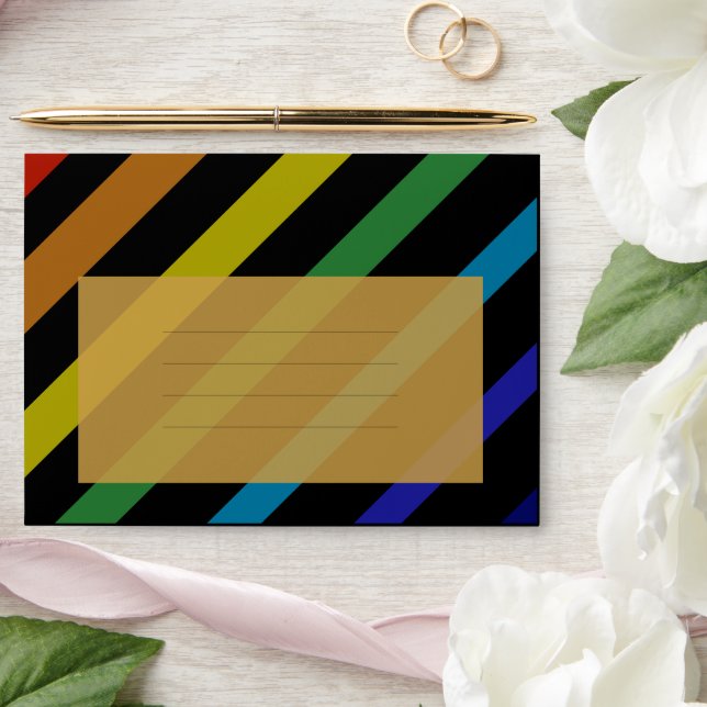 Gay Men Wedding Elegant Rainbow  Envelope (Wedding)