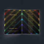 Gay Men Wedding Elegant Rainbow Folded Program Programme<br><div class="desc">Celebrate your love with the Gay Men Wedding Elegant Rainbow collection — a complete suite of coordinating stationery and accessories designed for two grooms. Bold diagonal Progress Pride stripes on sophisticated black, with gold typography throughout. Every piece in this suite is fully customizable with your names, date, and wedding details....</div>