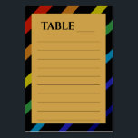 Gay Men Wedding Elegant Rainbow Name Table Number<br><div class="desc">Celebrate your love with the Gay Men Wedding Elegant Rainbow collection — a complete suite of coordinating stationery and accessories designed for two grooms. Bold diagonal Progress Pride stripes on sophisticated black, with gold typography throughout. Every piece in this suite is fully customizable with your names, date, and wedding details....</div>