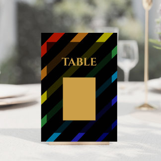 Gay Men Wedding Elegant Rainbow Table Number