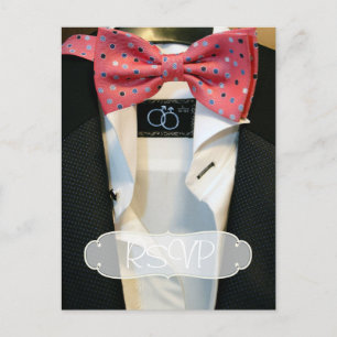 Gay Men Wedding Invitation RSVP with Photo Postcard