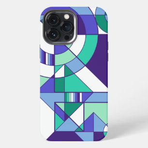 Gay Men's Pride Abstract Geometric Blue Green iPhone 13 Pro Max Case