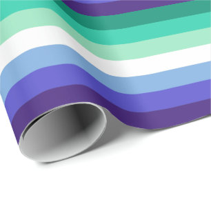 Gay Mens Pride Flag (Azure & Blue) Wrapping Paper