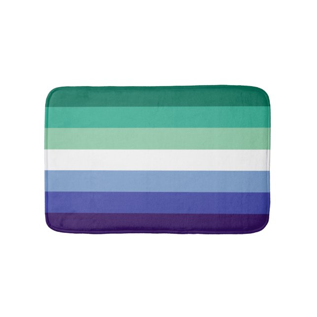 Gay Men's Pride, Striped Print, LGBTQ PRIDE Bath Mat (Front)