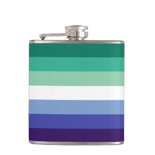 Gay Men's Pride, Striped Print, LGBTQ PRIDE Hip Flask