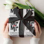 Gay Mr And Mr Bold Personalised Modern Wedding Wrapping Paper<br><div class="desc">Mr and Mr Gay Wedding gift wrap paper .. perfect for the two grooms .. mister and mister bold font with heart detail in red white and black from Ricaso</div>