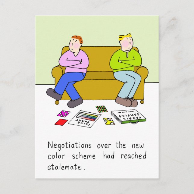 Gay New Home, Decorating HUmor. Postcard (Front)