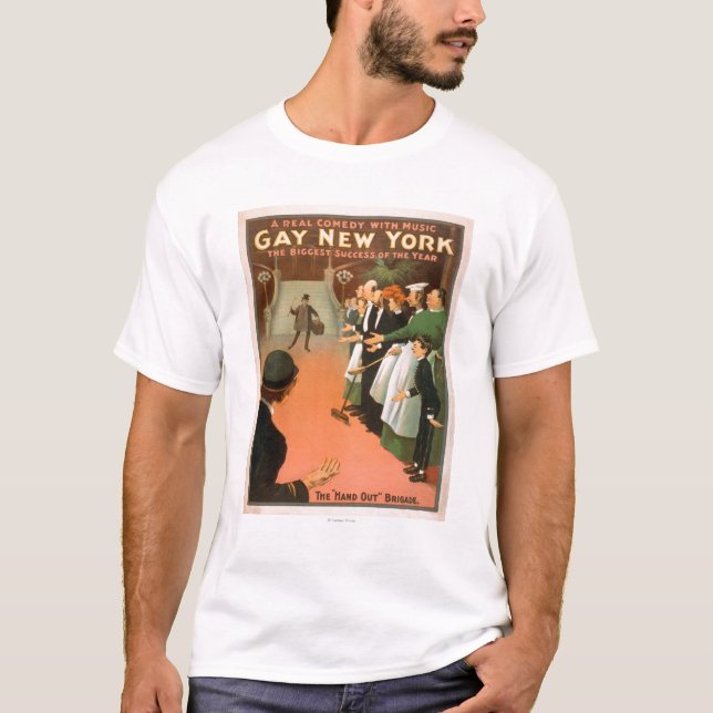 Gay New YorkRich Gentleman Theatre Poster T-Shirt (Front)