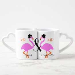 Gay Newlyweds Personalised Cute Wedding Gift Coffee Mug Set