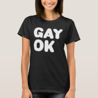 GAY OK Big Text Logo LGBT Support Black And White