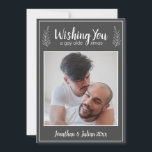 Gay Olde Christmas LGBTQ Chalkboard Christmas Holiday Card<br><div class="desc">Celebrate your love and wish friends and family well with this personalised Christmas card. Add your photo and custom message on back.</div>