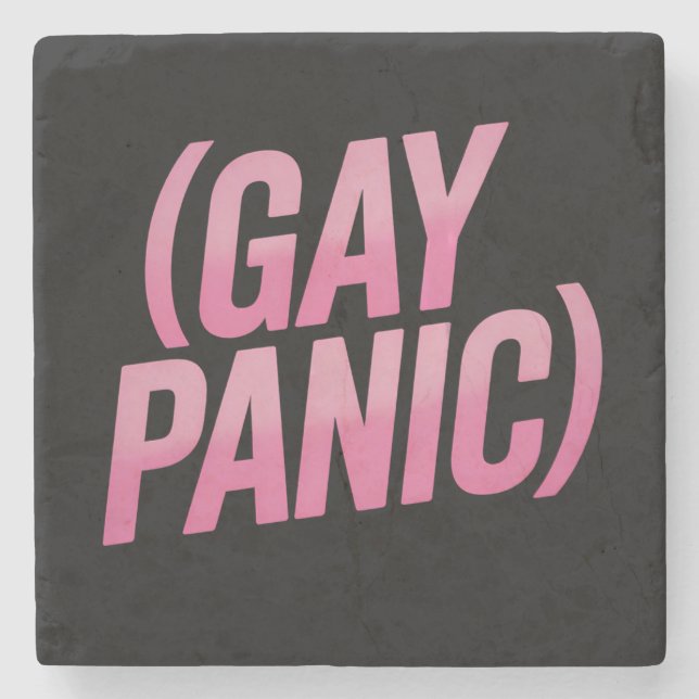 Gay Panic LGBTQ Protest Pride Stone Coaster (Front)