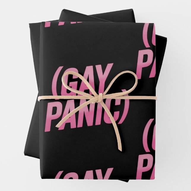 Gay Panic LGBTQ Protest Pride Wrapping Paper Sheet (In situ)