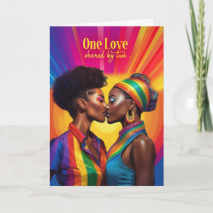 Gay Partner Lesbian Anny Rainbow African American Card