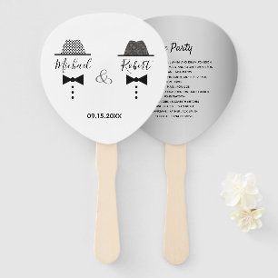 Gay Party Wedding Program Hand Fan