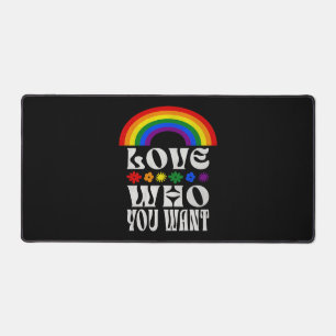 Gay Peace Love Lgbt Pride Month Love Who You Want Desk Mat