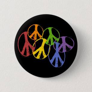 Gay Peace Symbols Button