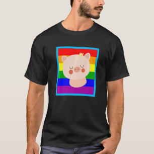 Gay Pig With Crown Lgbt Stuff Teens Princess Rainb T-Shirt