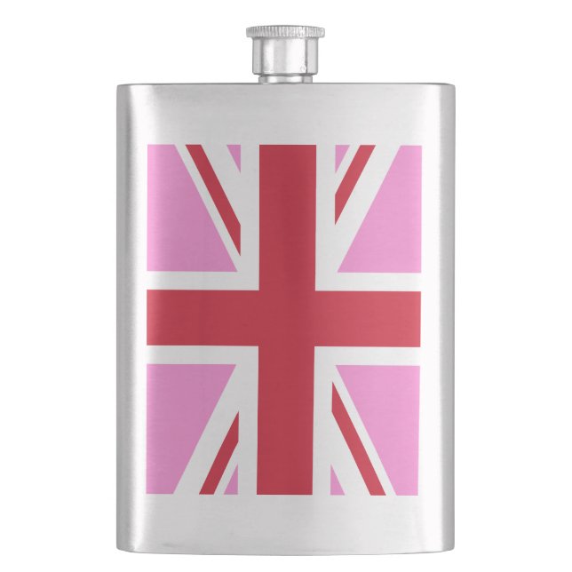 Gay Pink UK Pride Flag Hip Flask (Front)