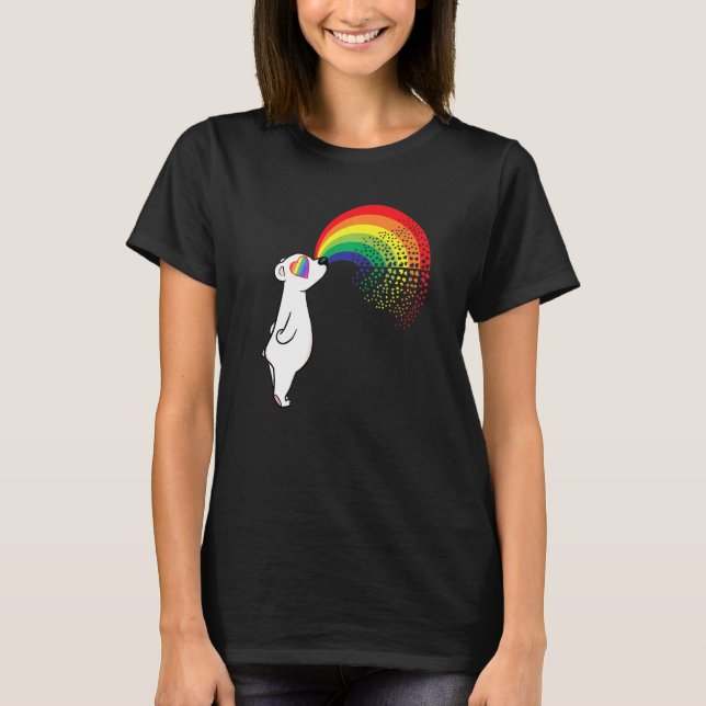 Gay Polar Bear  Lgbtq Stuff For Teens Rainbow Hear T-Shirt (Front)