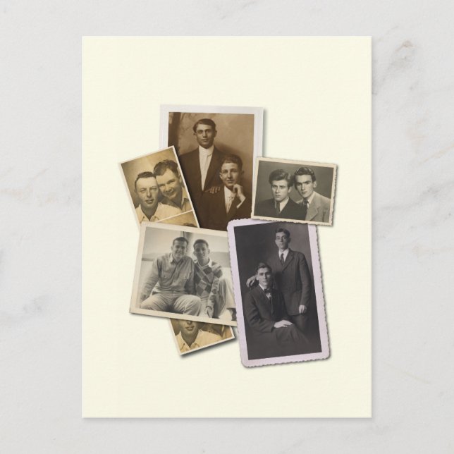 Gay post cards with handsome vintage portraits (Front)