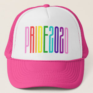 Gay Pride 2020 Colorful LGBT Rainbow Typography Trucker Hat