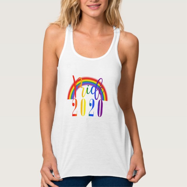 Gay Pride 2020 LGBT Rainbow Flag Colours LGBTQ Singlet (Front)