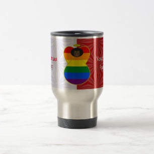 Gay Pride African Angel Flag Red White Personalise Travel Mug