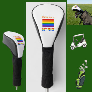 Gay Pride and Rainbow Flag Orange Personalisation  Golf Head Cover