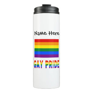 Gay Pride and Rainbow Flag Personalised Thermal Tumbler