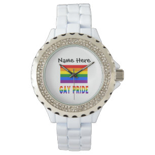 Gay Pride and Rainbow Flag Personalised Watch