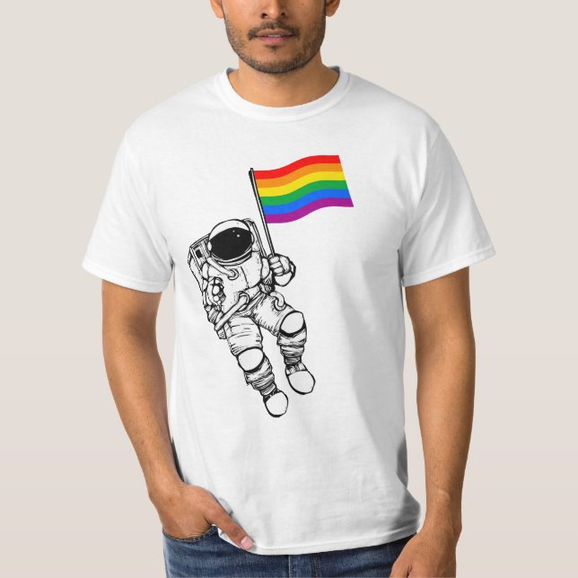 Gay Pride Astronaut T-Shirt (Front)