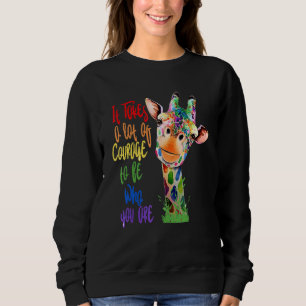 Gay Pride Awareness Giraffe LGBT Pride Flag Rainbo Sweatshirt