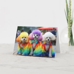Gay Pride Bichon Frisse dogs Card