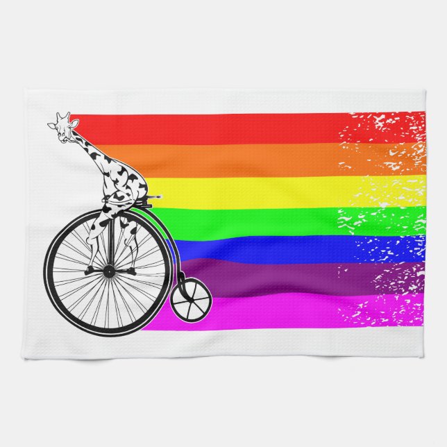 Gay pride bicycle tea towel (Horizontal)