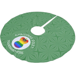 Gay Pride Black Angel Flag Christmas Personalised  Brushed Polyester Tree Skirt