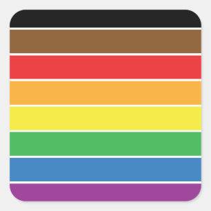 Gay Pride - BLM Gay Pride Flag - Rainbow Stripe Square Sticker