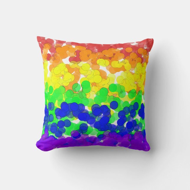 Gay Pride Bokeh Flag  Cushion (Front)