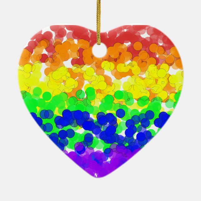 Gay Pride Bokeh Flag ornament (Back)