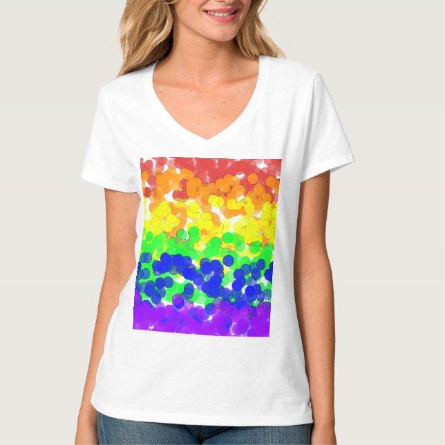 Gay Pride Bokeh Flag  T-Shirt (Front)