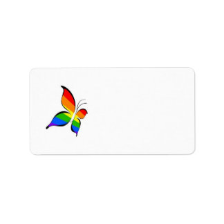gay pride butterfly address label